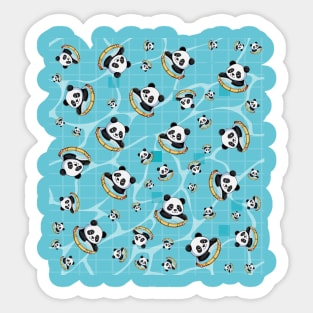 Summer Vibes: Adorable Panda Chillin' on a Pool Float Sticker